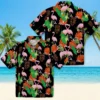 San Francisco Giants Hawaiian Shirt - Flamingo Foliage Orange Green Aloha Shirt
