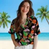 San Francisco Giants Hawaiian Shirt - Flamingo Foliage Orange Green Aloha Shirt