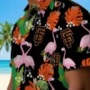 San Francisco Giants Hawaiian Shirt - Flamingo Foliage Orange Green Aloha Shirt