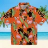 San Francisco Giants Hawaiian Shirt - Flamingo Leaves Orange Aloha Shirt