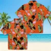 San Francisco Giants Hawaiian Shirt - Flamingo Leaves Orange Aloha Shirt