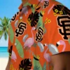 San Francisco Giants Hawaiian Shirt - Flamingo Leaves Orange Aloha Shirt