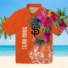 San Francisco Giants Hawaiian Shirt - Floral Polynesian Orange Aloha Shirt