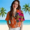 San Francisco Giants Hawaiian Shirt - Floral Polynesian Orange Aloha Shirt