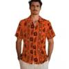 San Francisco Giants Hawaiian Shirt - Framed Floral Orange Aloha Shirt