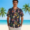 San Francisco Giants Hawaiian Shirt - Hibiscus And Fruit Navy Blue Aloha Shirt