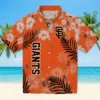 San Francisco Giants Hawaiian Shirt - Hibiscus Print Orange Aloha Shirt