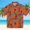 San Francisco Giants Hawaiian Shirt - Leafy Palms Orange Aloha Shirt