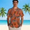 San Francisco Giants Hawaiian Shirt - Leafy Palms Orange Aloha Shirt