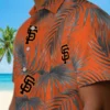 San Francisco Giants Hawaiian Shirt - Leafy Palms Orange Aloha Shirt