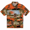 San Francisco Giants Hawaiian Shirt - Palm Horizon Orange Aloha Shirt