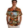 San Francisco Giants Hawaiian Shirt - Palm Horizon Orange Aloha Shirt