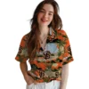 San Francisco Giants Hawaiian Shirt - Palm Horizon Orange Aloha Shirt