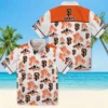 San Francisco Giants Hawaiian Shirt - Palm Island Print Orange White Aloha Shirt