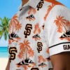 San Francisco Giants Hawaiian Shirt - Palm Island Print Orange White Aloha Shirt