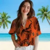 San Francisco Giants Hawaiian Shirt - Palm Leaf Orange Aloha Shirt