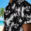 San Francisco Giants Hawaiian Shirt - Palm Motifs Black White Aloha Shirt