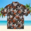 San Francisco Giants Hawaiian Shirt - Palm Pattern Orange Black Aloha Shirt