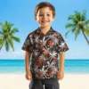 San Francisco Giants Hawaiian Shirt - Palm Pattern Orange Black Aloha Shirt