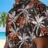 San Francisco Giants Hawaiian Shirt - Palm Pattern Orange Black Aloha Shirt