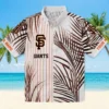 San Francisco Giants Hawaiian Shirt - Palm Stripes Orange Black White Aloha Shirt