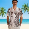 San Francisco Giants Hawaiian Shirt - Palm Stripes Orange Black White Aloha Shirt