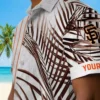 San Francisco Giants Hawaiian Shirt - Palm Stripes Orange Black White Aloha Shirt