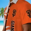 San Francisco Giants Hawaiian Shirt - Palm Trees Orange White Aloha Shirt