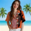 San Francisco Giants Hawaiian Shirt - Stitched Flag Orange Aloha Shirt
