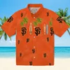 San Francisco Giants Hawaiian Shirt - Surfboard Palm Orange Aloha Shirt