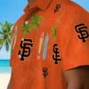 San Francisco Giants Hawaiian Shirt - Surfboard Palm Orange Aloha Shirt