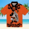 San Francisco Giants Hawaiian Shirt - Surfing Mickey Orange Aloha Shirt
