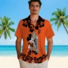 San Francisco Giants Hawaiian Shirt - Surfing Mickey Orange Aloha Shirt