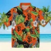 San Francisco Giants Hawaiian Shirt - Toucan Hibiscus Pineapple Orange Green Aloha Shirt