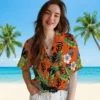 San Francisco Giants Hawaiian Shirt - Toucan Hibiscus Pineapple Orange Green Aloha Shirt