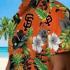 San Francisco Giants Hawaiian Shirt - Toucan Hibiscus Pineapple Orange Green Aloha Shirt