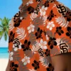San Francisco Giants Hawaiian Shirt - Tropical Floral Orange Aloha Shirt