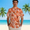 San Francisco Giants Hawaiian Shirt - Tropical Leaf Orange White Aloha Shirt