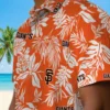 San Francisco Giants Hawaiian Shirt - Tropical Leaf Orange White Aloha Shirt