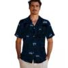 Seattle Seahawks Hawaiian Shirt - Tropical Patchwork Blue Black Aloha Shirt