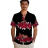 St. Louis Cardinals Hawaiian Shirt - Hibiscus Stripe Red Black Aloha Shirt