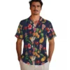 Tampa Bay Buccaneers Hawaiian Shirt - Hibiscus And Fruit Navy Blue Aloha Shirt