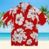 Tampa Bay Buccaneers Hawaiian Shirt - Hibiscus Blooms Red White Aloha Shirt