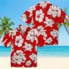 Tampa Bay Buccaneers Hawaiian Shirt - Hibiscus Blooms Red White Aloha Shirt