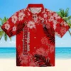 Tampa Bay Buccaneers Hawaiian Shirt - Hibiscus Print Red Aloha Shirt