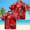 Tampa Bay Buccaneers Hawaiian Shirt - Hibiscus Print Red Aloha Shirt