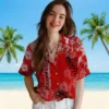 Tampa Bay Buccaneers Hawaiian Shirt - Hibiscus Print Red Aloha Shirt