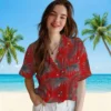 Tampa Bay Buccaneers Hawaiian Shirt - Leafy Palms Red Aloha Shirt