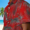Tampa Bay Buccaneers Hawaiian Shirt - Leafy Palms Red Aloha Shirt