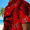Tampa Bay Buccaneers Hawaiian Shirt - Palm Leaf Red Aloha Shirt